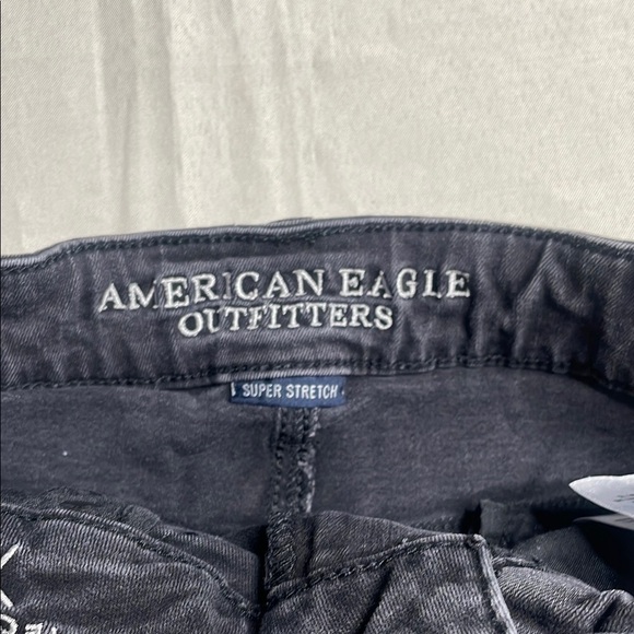 AMERICAN EAGLE OUTFITTERS Distressed Black Denim Shorts - Picture 3 of 9